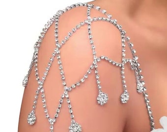 1STK Mesh Anhänger Schultergurt Luxus Damen Schmuck Strass Festival Accessoires Neue Mode Body Ketten Harness