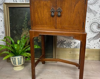 Vintage Nightstand Lamp Side Table With Double Door Cupboard