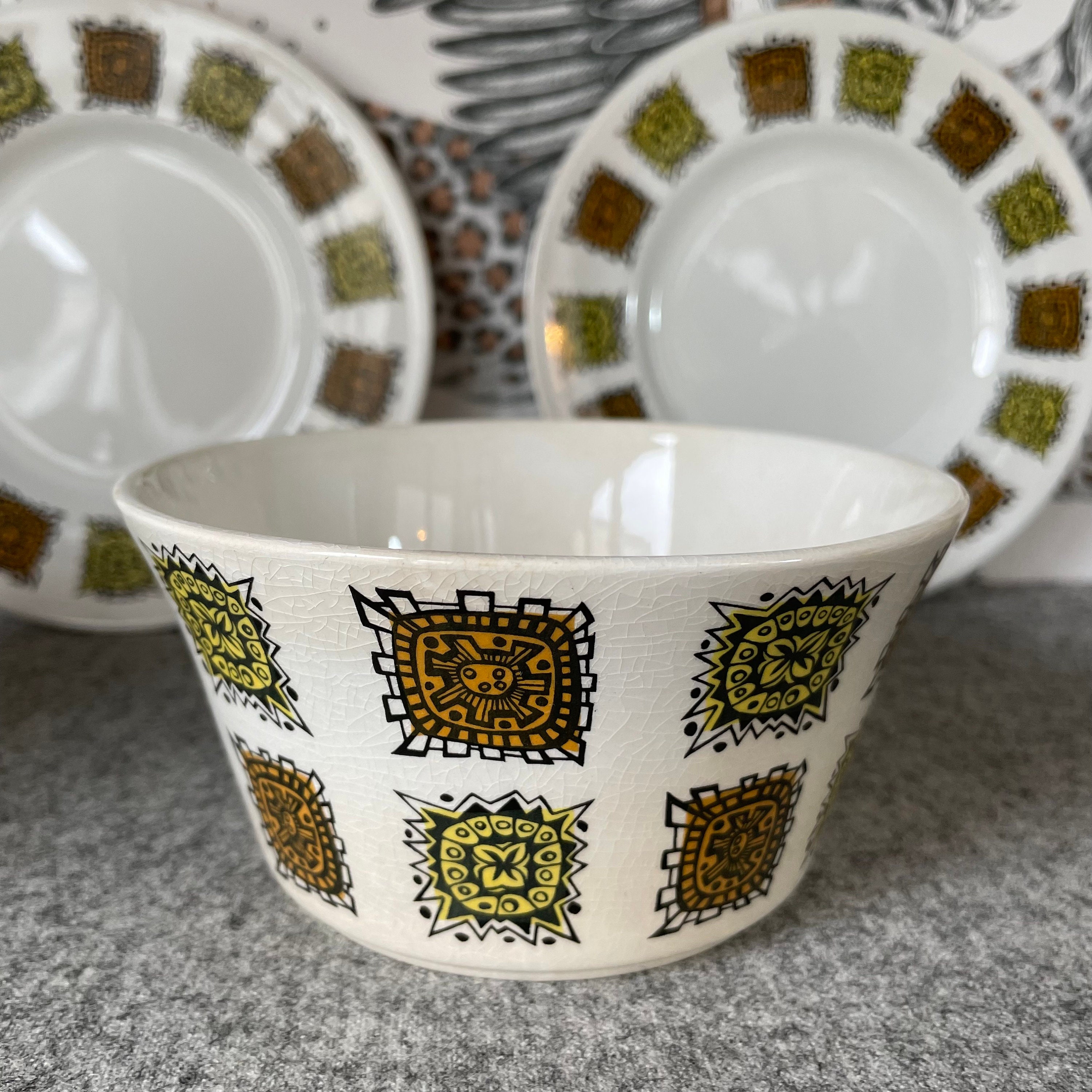 Myott Ironstone Staffordshire Aztec Tea Set - Etsy UK