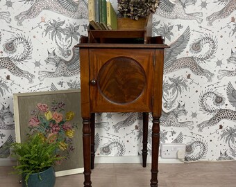 Vintage Mahogany Tray Top Bedside Pot Cupboard