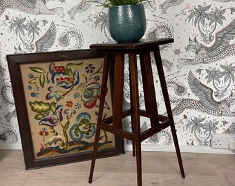 Vintage Arts and Crafts Style Side Table Plant Stand