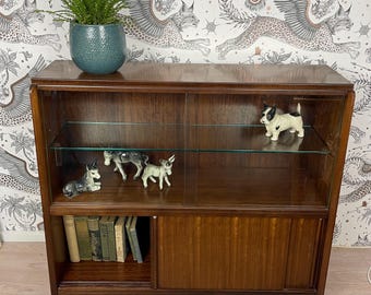 Vintage Mid Century Egomme GPlan Glazed Display Cabinet Bookcase Cupboard