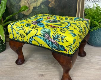 Vintage Re-upholstered Footstool