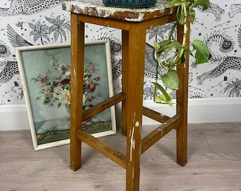 Vintage Wooden Artist Decorators Lab Stool