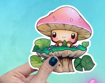 Cute Chibi Mushroom Sticker | Kiss-Cut Vinyl Decals