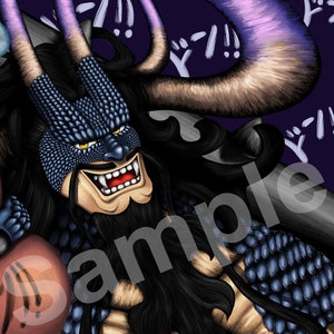 Benutzerdefinierte Kaido Spielmatte Design mit Keule und Kürbis Flasche für One Piece Sammelkartenspiel in verschiedenen Spielzonen Ausrichtungen [Digitaler Download]