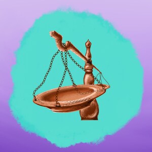 Contemporary Art For Your Minimalist Kitchen Decor In Form Of A Copper Scale On A Color Gradient Background - DIGITAL PRINT - DIN A4