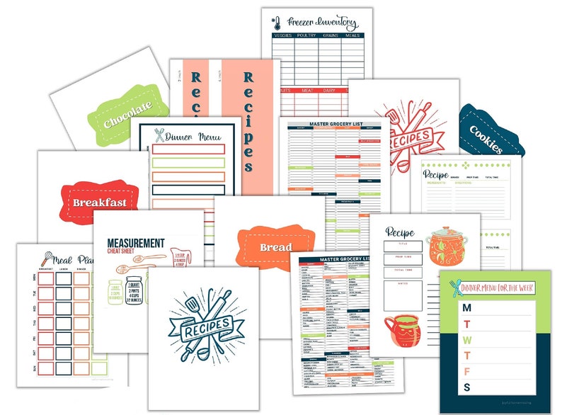 70 Page Printable Recipe Binder Etsy