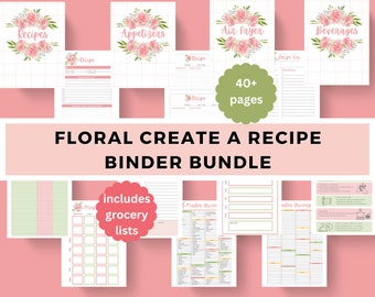 Floral Create A Recipe Binder Bundle
