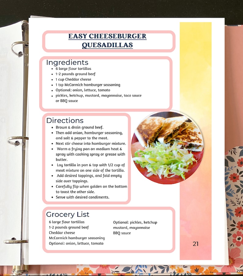 30 Family Dinner Ideas With Recipes and Grocery Lists Etsy