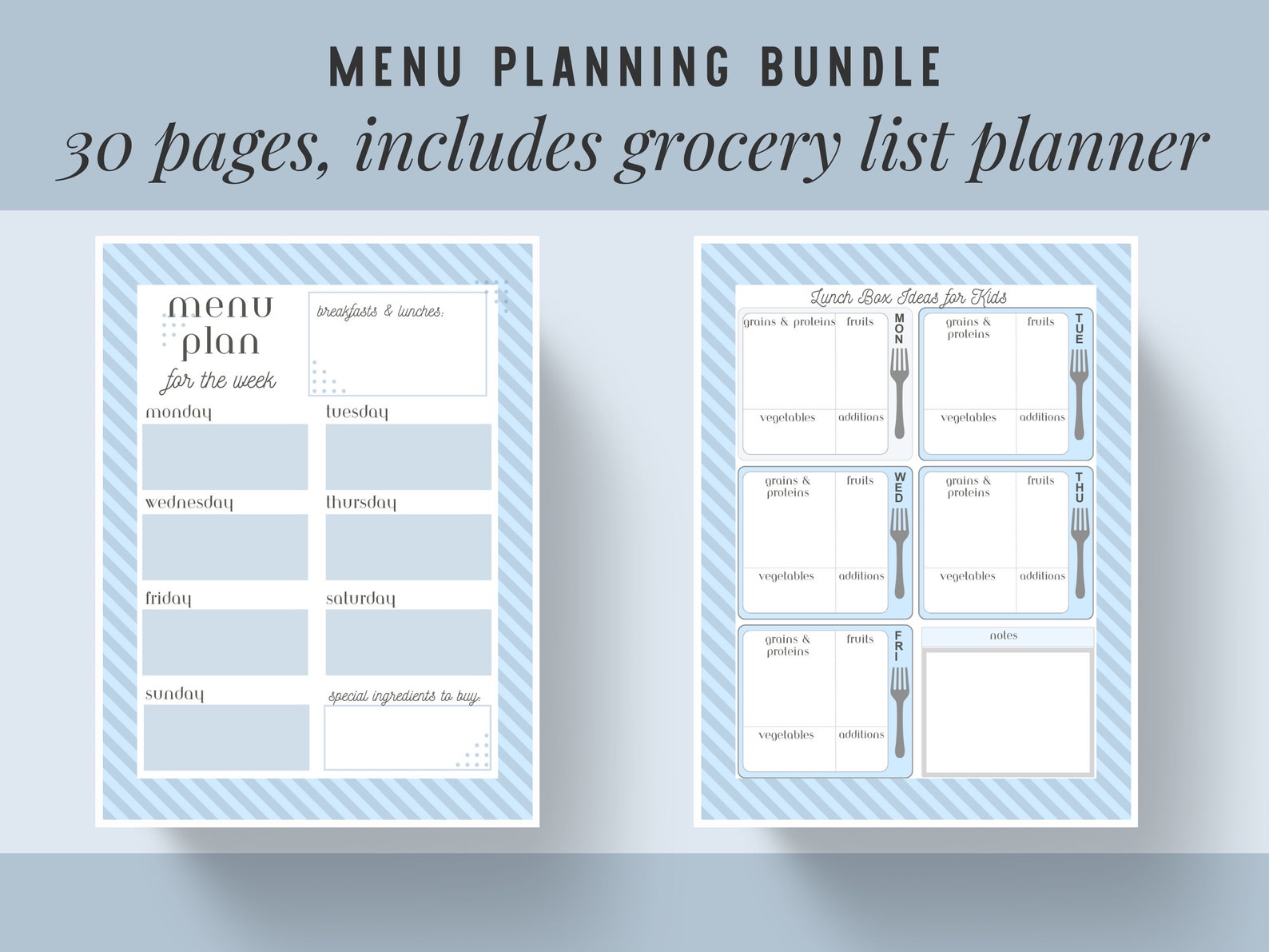 Printable Meal Planning Tools Collection Etsy