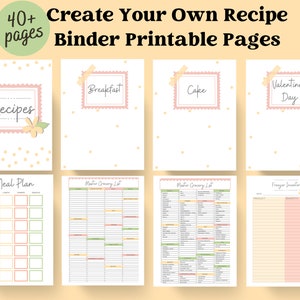 Create Your Own Recipe Binder Printable Pages