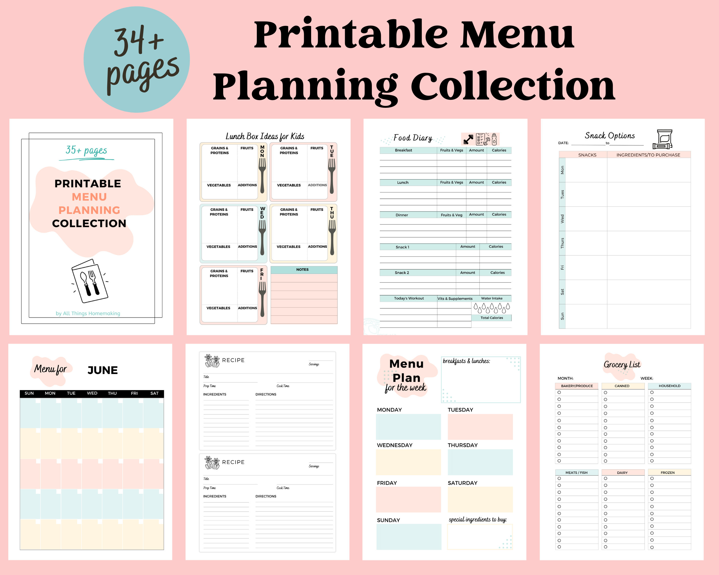 Printable Meal Planning Tools Collection