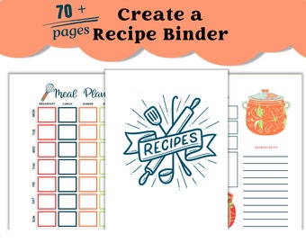 70+ Page Printable Recipe Binder