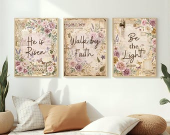 English and Spanish Junk Journal Style Christian Artwork