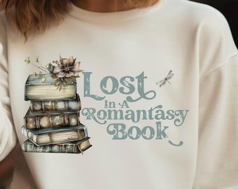 Romantic Book Club Crewneck Sweatshirt , Cute Book Lover Sweater, Lost in a Book, Librarian Gift, Romantasy Reader, Reader Sweater, Bookish