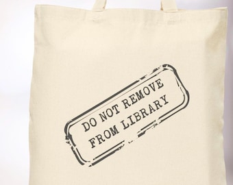 Library Stamp Tote Bag - Perfect Gift for Book Lovers, Bookworms, Library Tote Bag, Bookish Bag, Book Club Totes, Gift For Book Lovers