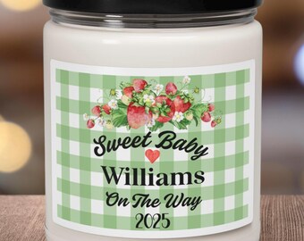 Pregnancy Reveal Candle, Baby Announcement Gift, Custom Candle for Grandparents, Parents, Aunt, New Baby Reveal, Candle for Baby Showers