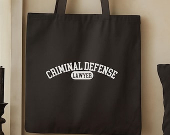 Criminal Defense Lawyer Tote Bag, Lawyer Gifts, Law School Graduation, Future Lawyer, Bar Exam Gift, Law Student, Luxury Corporate Gifts,