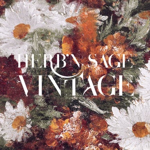This vintage floral artwork features earthy reds, warm oranges and white colors. This vintage art piece would go perfect on any warm earthy colored walls!