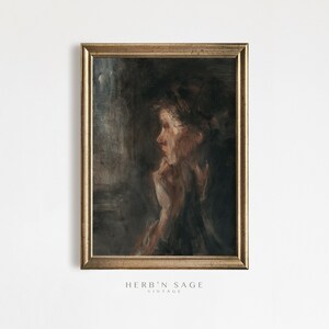 Vintage Woman Vertical Portrait | Antique Rustic Lady Country Farmhouse Home Decor | Digital PRINTABLE VINTAGE Wall Art | No. 117