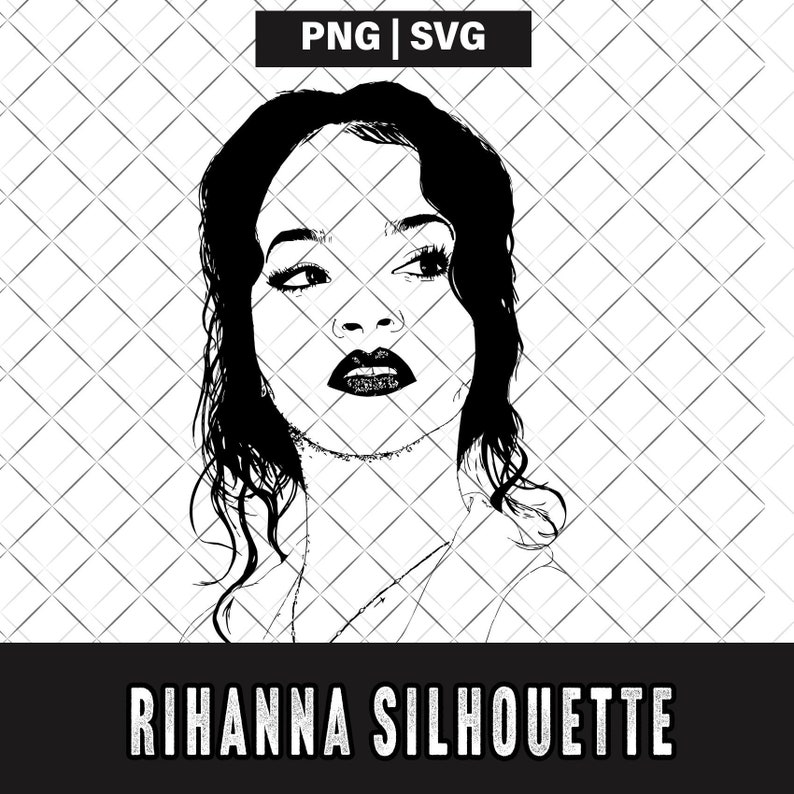 Rihanna SVG File for Print on Demand Rihanna Black and White - Etsy