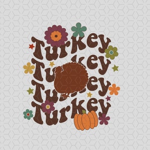 Thanksgiving svg, turkey svg, holiday retro sublimation file
