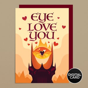 LOTR-wenskaart, Valentijnsdagkaart, jubileumkaart, verjaardagskaart | Direct downloaden, afdrukbaar