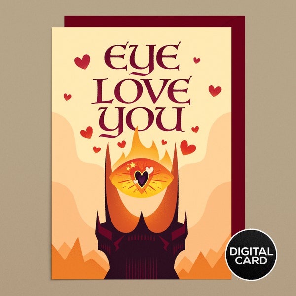 LOTR Greeting Card, Valentine's Card, Anniversary Card, Birthday Card  | Instant Download, Printable