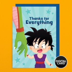 DB Anime Father's Day Card, Birthday Card, Thank You Card  | Instant Download, Printable