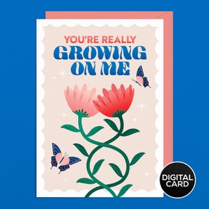 Druckbare Blumen Grußkarte, Valentinstagskarte, Jubiläumskarte, Geburtstagskarte | Sofort Download