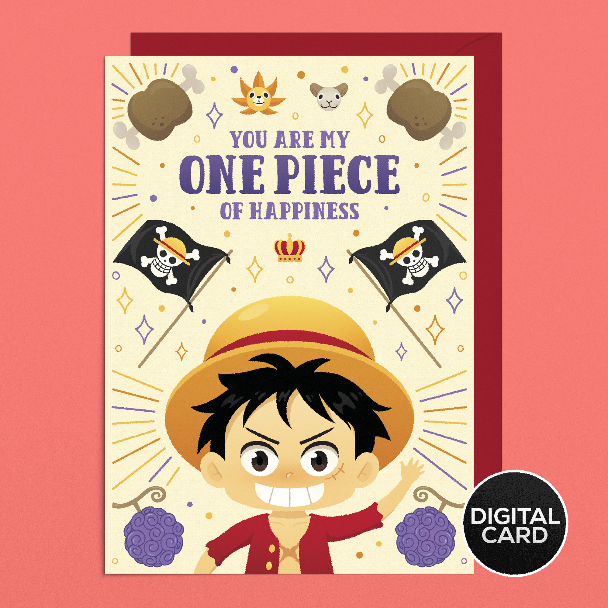 Animes Funny One-Piece Essential Greeting Card for Sale by