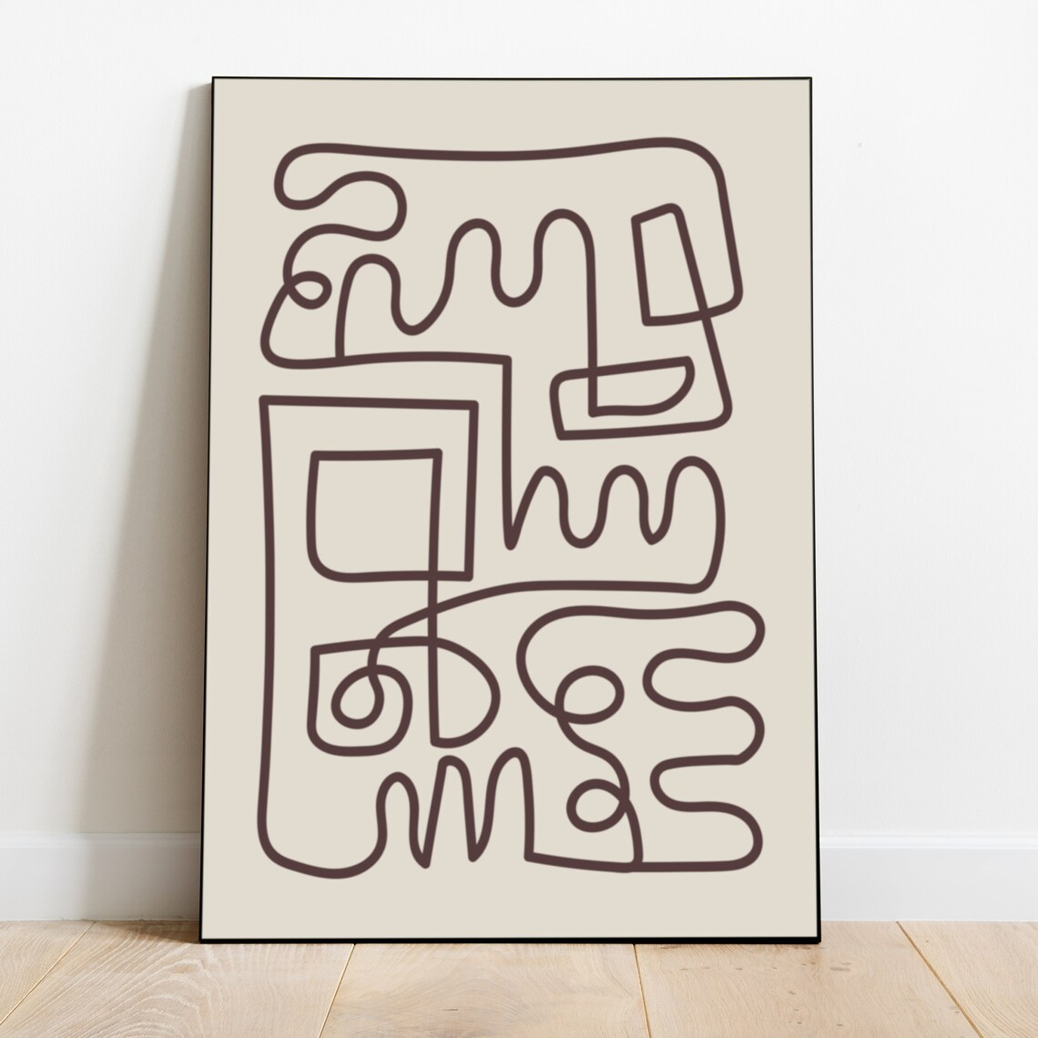 Abstract Line Framed Wall Art Bohemian Framed Wall Art Etsy