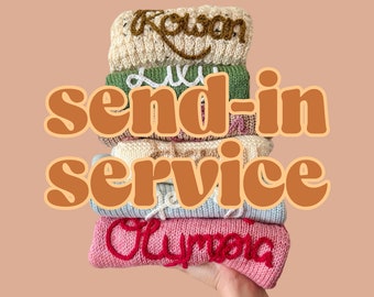 Personalised hand knitted baby cardigans – SEND IN SERVICE – Baby name knits.