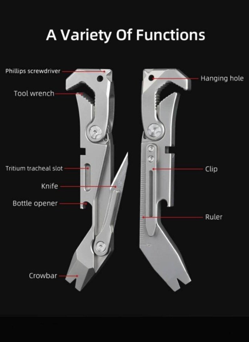 EDC Titanium Pry Bar & Wrench Multitool Etsy
