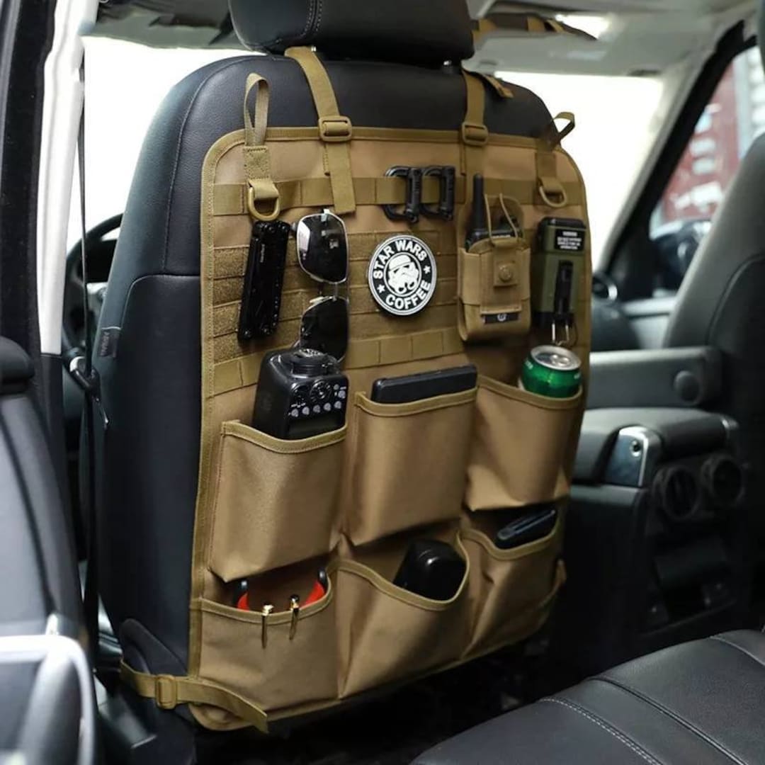Military Style Car Seat Hanging Organiser Tactical Pockets Hook and Loop Patch 5 Colours Available Etsy