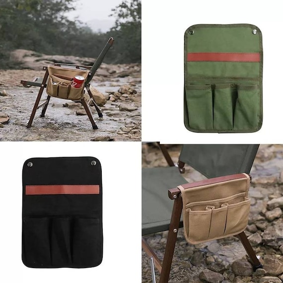 Chair Armrest Hanging Organiser Pouch Canvas Storage Bag Accessories Side  Pocket Outdoor/fishing/camping 