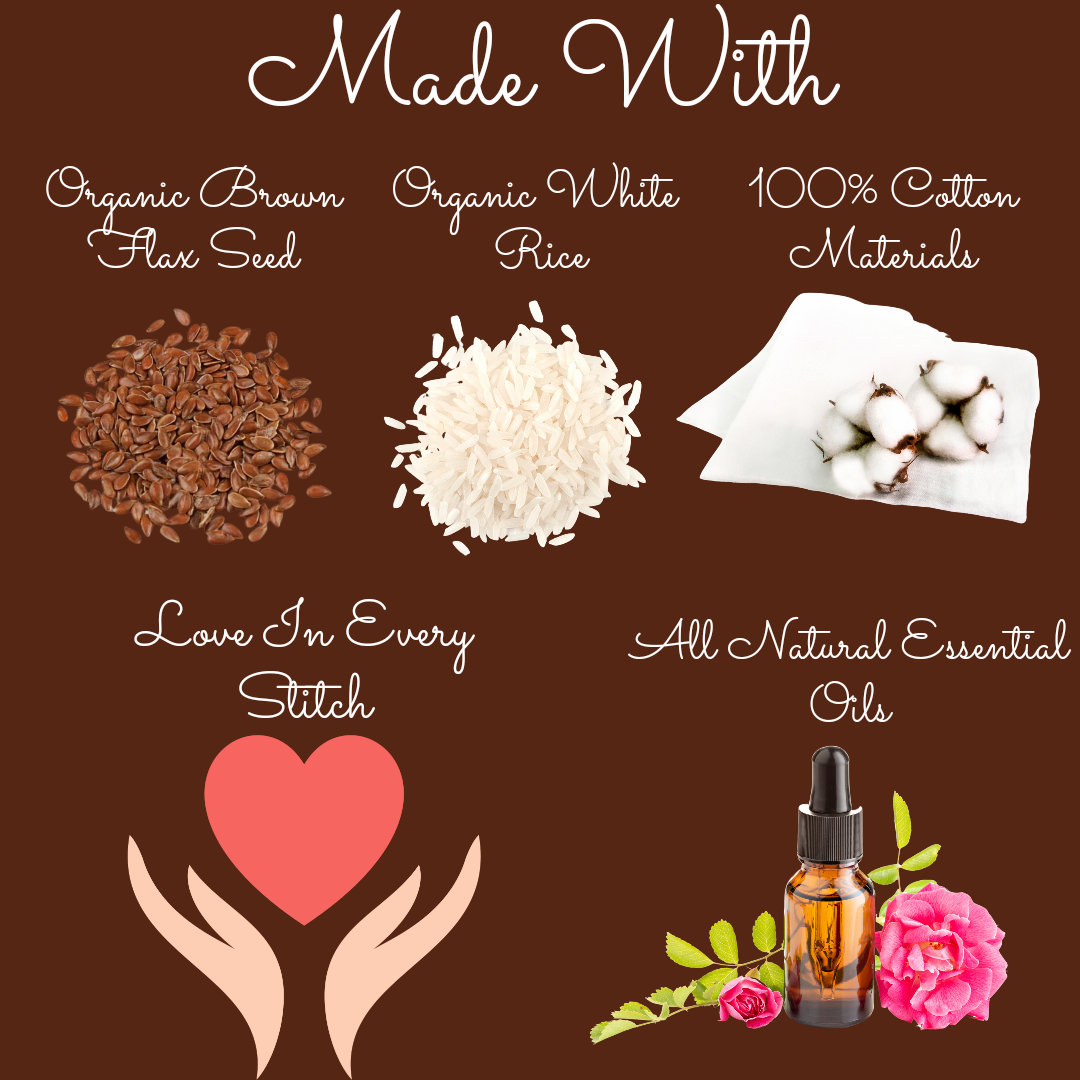 Microwaveable Heat Pad, Rice or Corn Bag, Reusable Heating Pack for