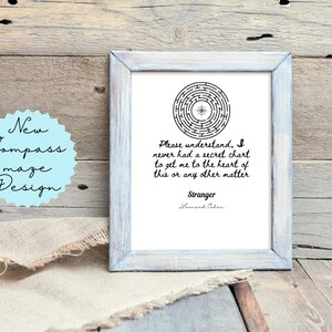 Leonard Cohen Print, Christmas Gifts, Gifts for Her, Gifts for Him, Lyrics Prints, Home Decor