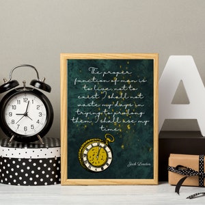 James Bond No Time To Die, Jack London Quote, Emerald Green Wall Art, Gift for Him, Gift for Her