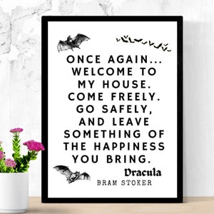 Bram Stokers Dracula Quote, Gothic, Home Decor, Handmade, Halloween, Literary Wall Art, Digital Art by LiteraryVibe