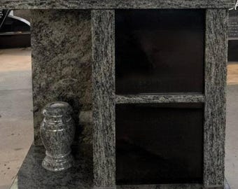Handcrafted Granite Columbarium: 2-Niche Crypts for Cremation Urns, Personalized Private Estate