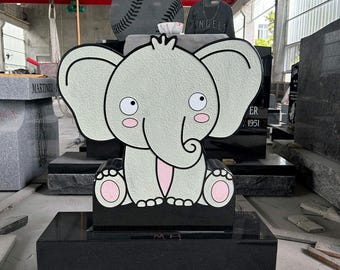 EconoMonument™ Custom Headstone, Infant Grave Marker, Memorial Stone for Children, Black Granite Monument, Cemetery Tombstone