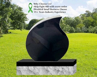 EconoMonument™ Teardrop Headstone, Grave Marker All Polished, Customizable and Personalized, Custom Baby Tombstone, Cemetery Monument
