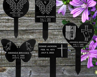 Acrylic Grave Site Marker, Temporary Grave Marker, Laser Cut Acrylic Memorial