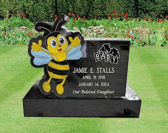 Custom Headstone, Infant Grave Marker, Custom Monument, Personalized Memorial, Baby Gravestone Cemetery Marker, Bee Design for Child