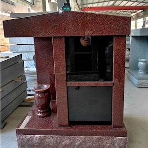 Customized Granite 2 Niche Columbarium for Cremation Urns, Private Estate Crypt, Cemetery Monument