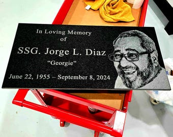 All Natural Black Granite Memorial Plaque – Personalized Laser Engraved Headstone, Garden Tribute Stone, Footstone Grave Marker (12x24)