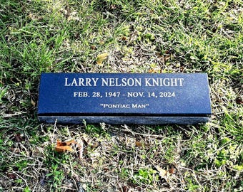 Personalized Black Granite Memorial Stone: Engraved Pet or Garden Plaque, Cemetery Headstone for Grave, 16x4" Grass Marker, Pet Memorial