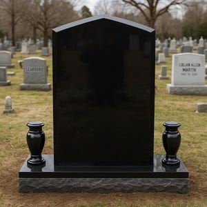 Rectangular Headstone Black Granite Apex Headstone: Single Upright Cemetery Grave Marker - Etsy